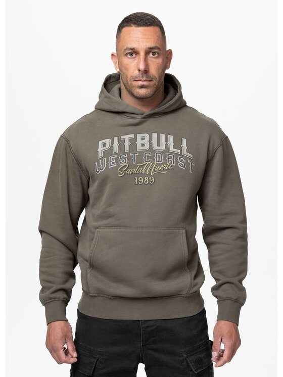 PITBULL PITBULL Bluza Washed SANTA MUERTE Zielony Regular Fit