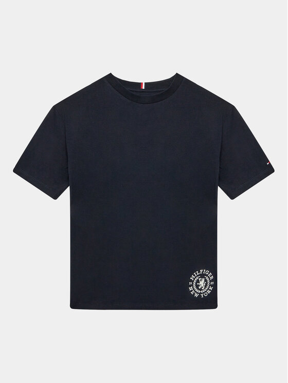 Tommy Hilfiger T-shirt Crest Logo KB0KB08675 D Tamnoplava Regular Fit