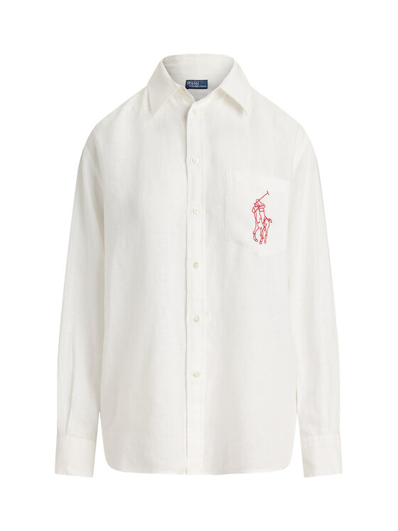 Polo Ralph Lauren Polo Ralph Lauren Риза 211A12786003 Бял Oversize