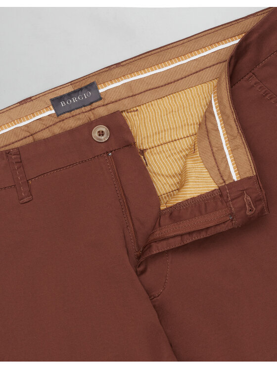 Borgio Borgio Spodnie materiałowe sagrado Brązowy Slim Fit