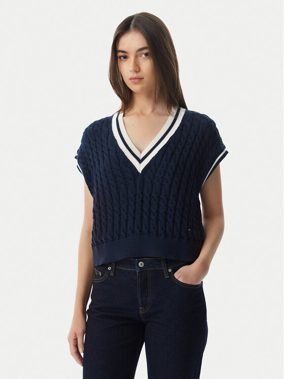 Tommy Jeans Sweater DW0DW22927 Sötétkék Regular Fit