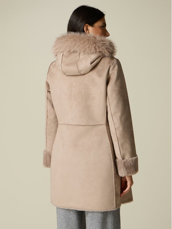 Oltre Oltre Cappotto invernale 8716R001346N002 Crema Regular Fit