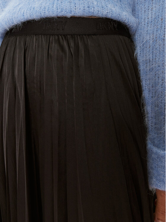 DKNY DKNY Plisovaná sukňa P4ENTQBW Čierna Regular Fit