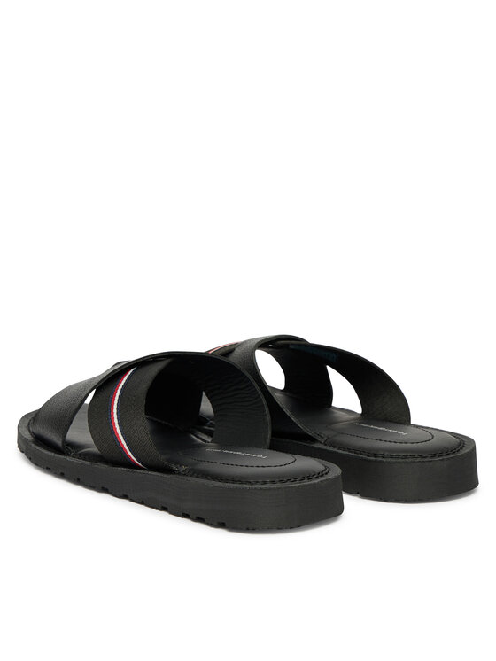 Tommy Hilfiger Tommy Hilfiger Klapki Core Hilfiger Lth Criss C Sandal FM0FM05783 Czarny