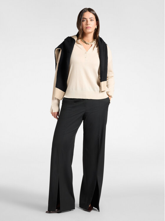 Elena Mirò Elena Mirò Spodnie materiałowe P041P000561N033 Czarny Flare Fit