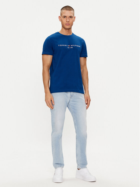 Tommy Hilfiger Tommy Hilfiger Tričko Logo MW0MW11797 Modrá Regular Fit