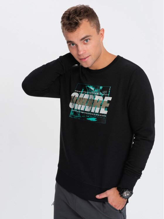 Ombre Ombre Mikina OM-SSPS-0156 Černá Regular Fit