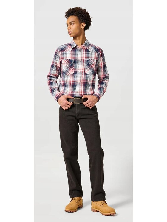 Wrangler Wrangler Jeansy 13MWZ Men's Western Zipper Czarny Basic Fit