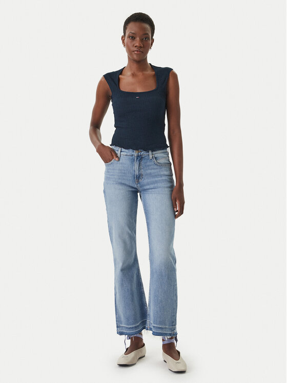 Tommy Jeans Tommy Jeans Τοπ Smock Seersucker DW0DW22220 Σκούρο μπλε Slim Fit