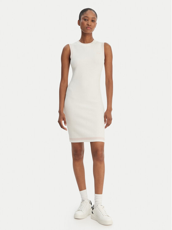 Guess Guess Trikotāžas kleita V6GK04 Z0648 Balts Regular Fit