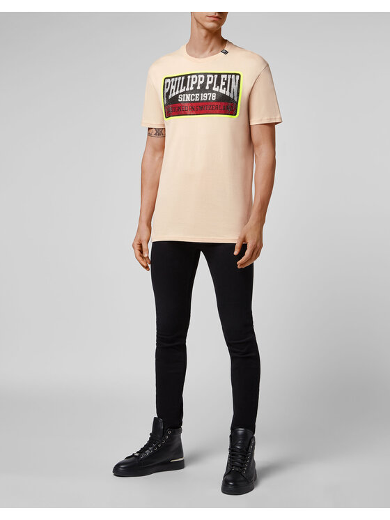 PHILIPP PLEIN PHILIPP PLEIN T-Shirt 11013 Beżowy Regular Fit