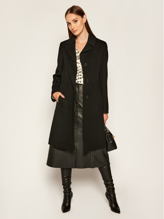 Weekend Max Mara Manteau en laine Uggioso 50160109 Noir Regular Fit