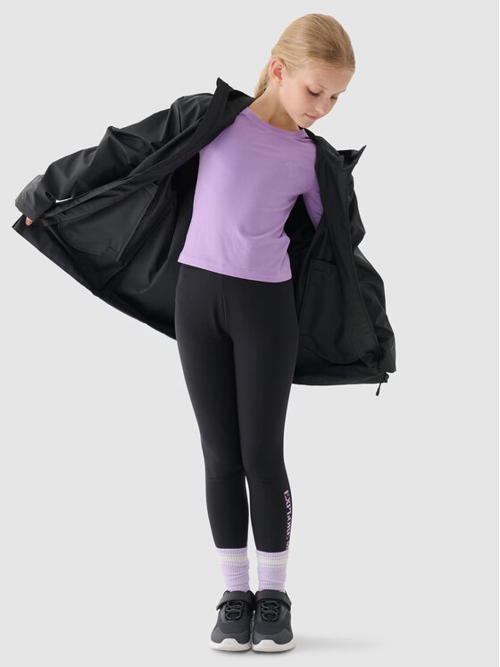 4F 4F Μπουφάν μεταβατικό 4FJWSS24TJACU217-20S Μαύρο Regular Fit