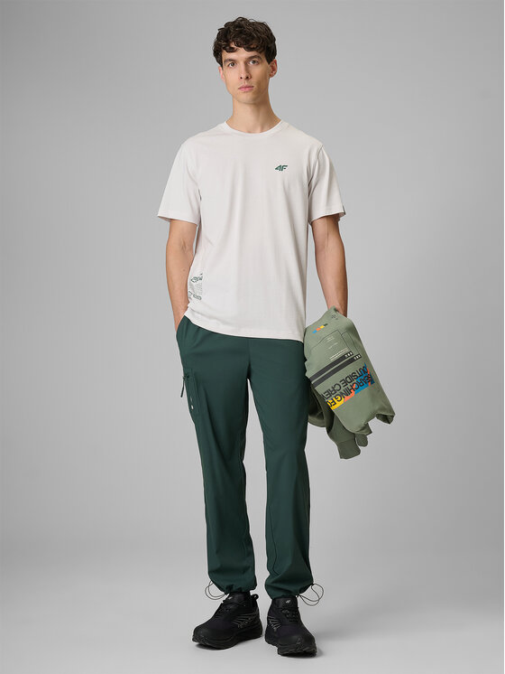 4F 4F T-Shirt NATURE’S TRAIL Biały Regular Fit
