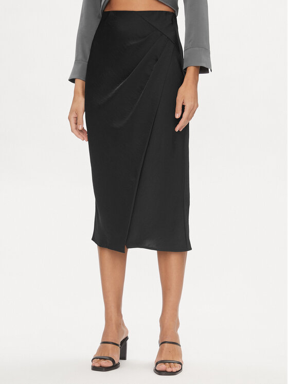 YAS Fustă midi 26032507 Negru Regular Fit