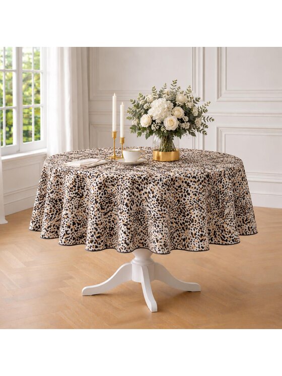 Roseberry Home Roseberry Home Obrus we wzór pantery Leopardo Beżowy