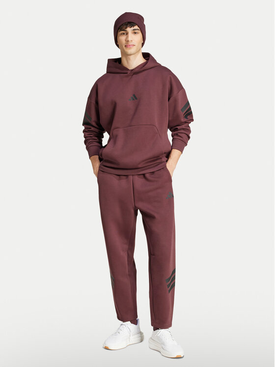 adidas adidas Donji dio trenerke Future Icons 3-Stripes JD4888 Tamnocrvena Loose Fit
