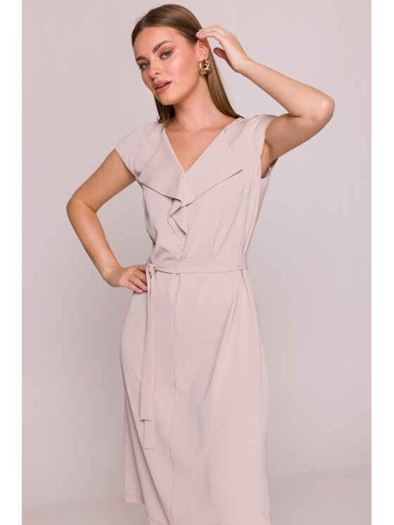Stylove Stylove Sukienka codzienna S411 Beżowy A-Line Fit