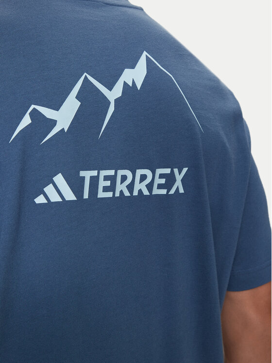 adidas adidas T-Shirt Terrex Graphic MTN 2.0 IM8354 Niebieski Regular Fit