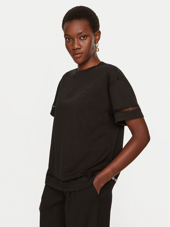 TWINSET Tricou 242TP2501 Negru Regular Fit