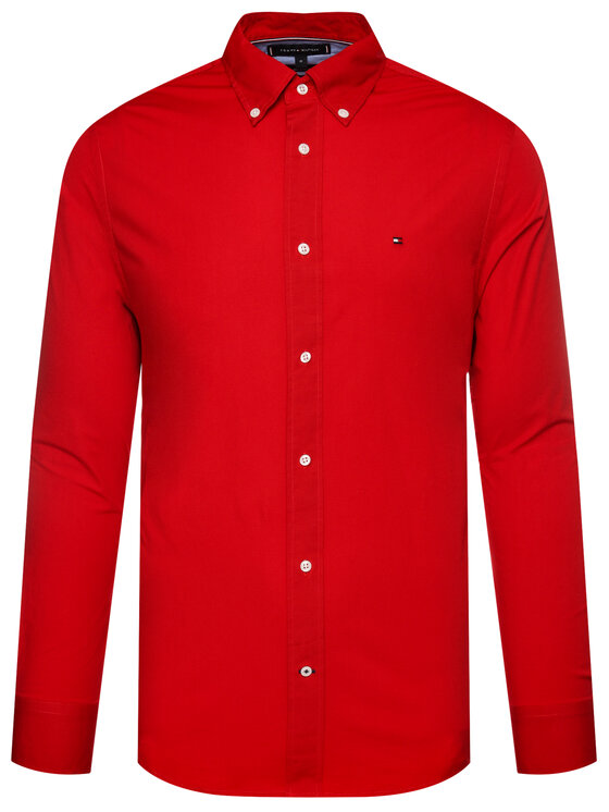 Tommy Hilfiger Tommy Hilfiger Chemise Poplin MW0MW13700 Rouge Regular Fit