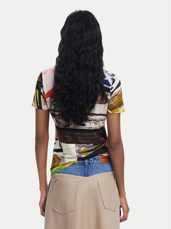 Desigual Desigual Póló Collage 25SWTK14 Színes Regular Fit