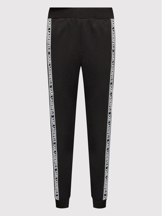 KARL LAGERFELD KARL LAGERFELD Teplákové kalhoty Double Jersey 220W1031 Černá Regular Fit