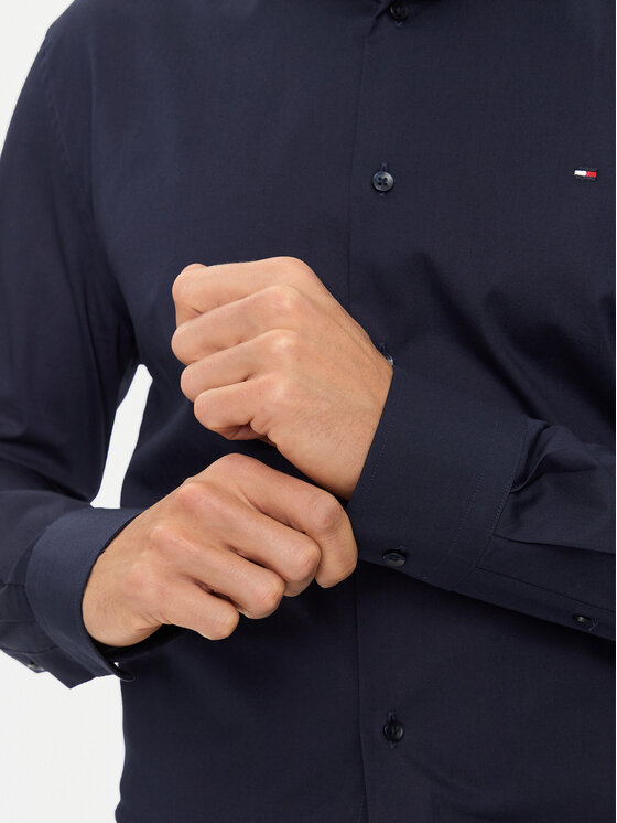 Tommy Hilfiger Tommy Hilfiger Koszula MW0MW38347 Granatowy Slim Fit