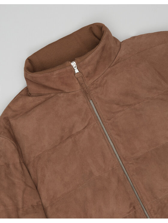 Borgio Borgio Kurtka skórzana CALVI Brązowy Classic Fit