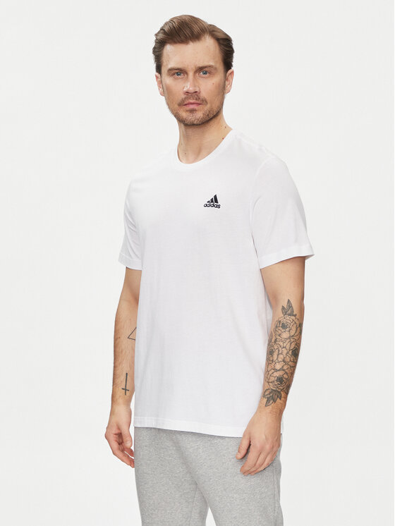 adidas T-krekls Essentials Single Jersey Embroidered Small Logo T-Shirt IC9286 Balts Regular Fit