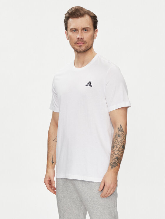 adidas Tričko Essentials Single Jersey Embroidered Small Logo T-Shirt IC9286 Biela Regular Fit
