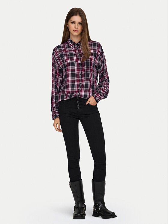 ONLY ONLY Πουκάμισο Evia 15355741 Μπορντό Loose Fit