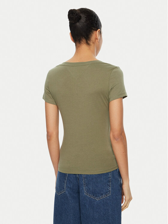Tommy Jeans Tommy Jeans Tričko DW0DW20458 Zelená Slim Fit