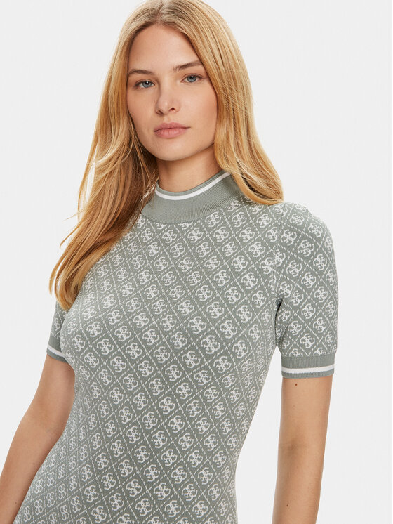 Guess Guess Kootud kleit Ss Lise W3YK39 Z37K0 Roheline Bodycon Fit