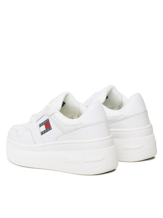 Tommy Jeans Tommy Jeans Laisvalaikio batai Retro Basket Flatf EN0EN02086 Balta