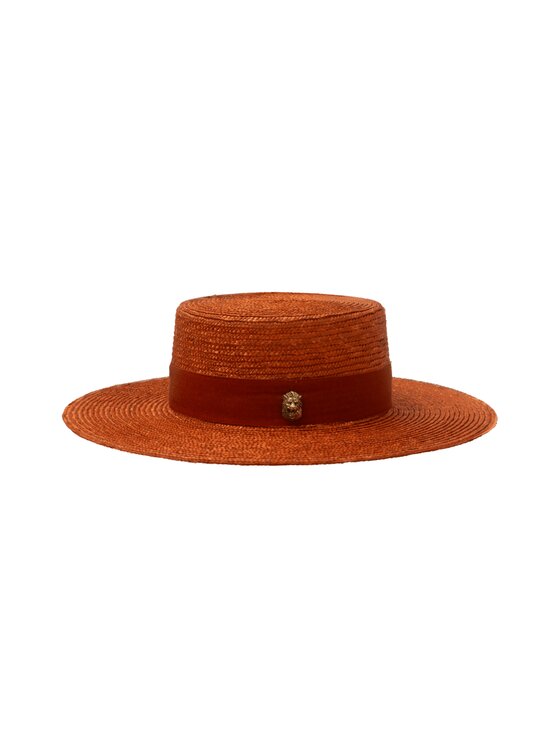 Paris+Hendzel Paris+Hendzel Kapelusz Carrot Wide Brim Canotier Pomarańczowy