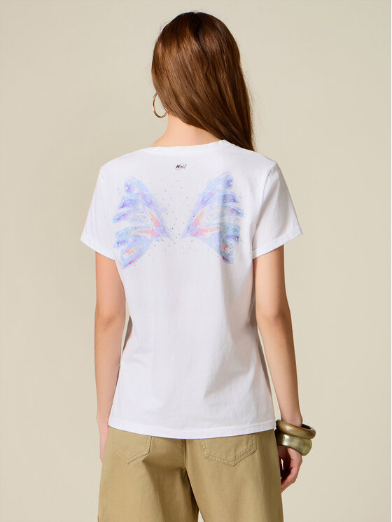 Oltre Oltre T-Shirt G04EJ004820N011 Biały Regular Fit