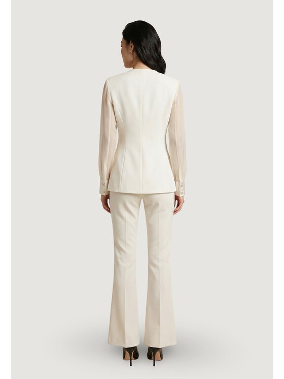 Artigli Artigli Giacca da donna MANICHE TRASPARENTI Bianco Blazer Fit