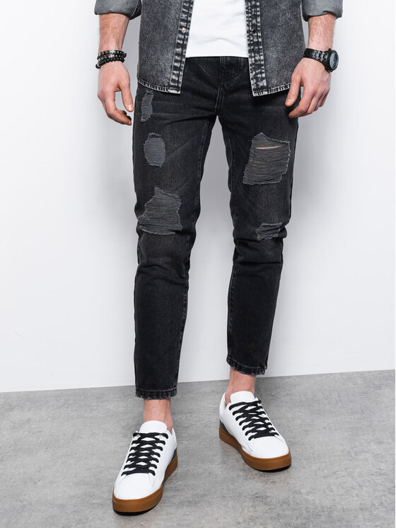 Ombre Ombre Jeansy P1028 Černá Regular Fit