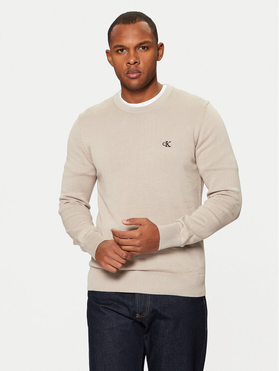 Calvin Klein Jeans Calvin Klein Jeans Sweter J30J326745 Beżowy Regular Fit
