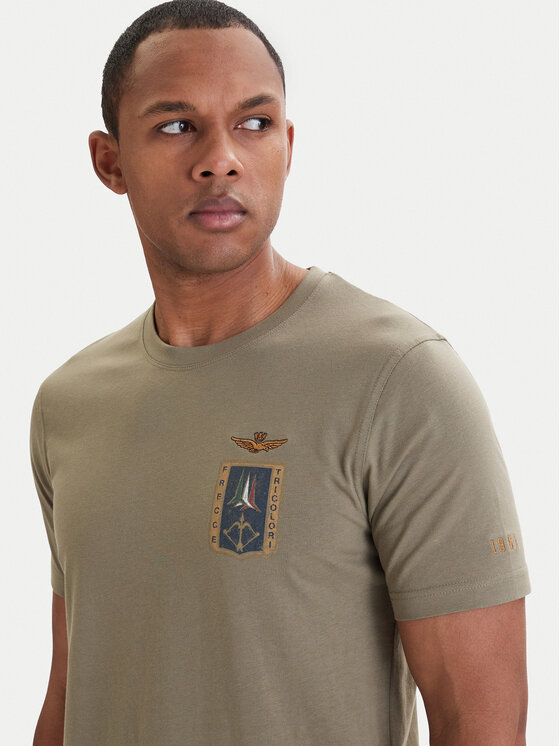 Aeronautica Militare Aeronautica Militare Tričko 261TS2534UJ00641 Zelená Regular Fit