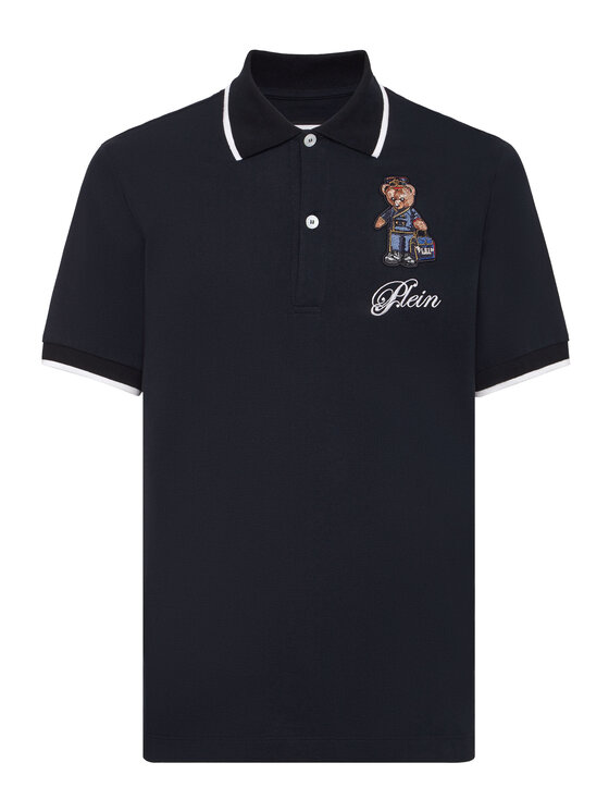 PHILIPP PLEIN PHILIPP PLEIN Polo 27161 Granatowy Slim Fit