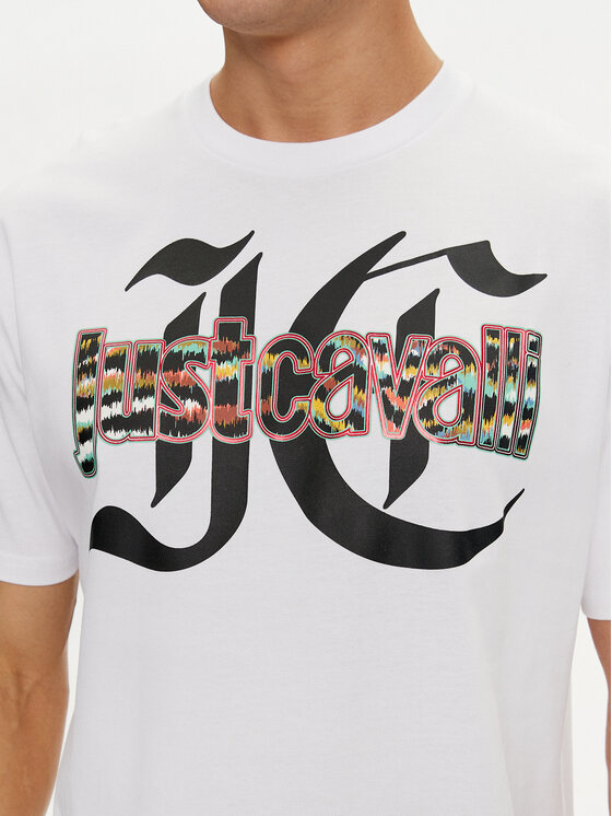 Just Cavalli Just Cavalli T-Shirt 76OAHG12 Biały Regular Fit