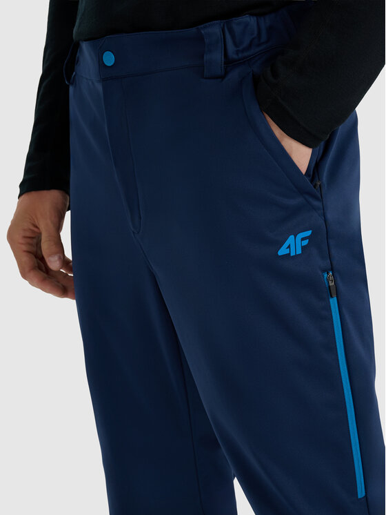 4F 4F Spodnie przeciwdeszczowe TREKKING Granatowy Regular Fit