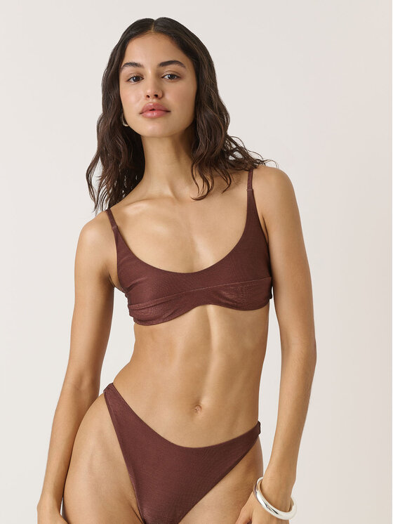 La Mania La Mania Tričko ANN Hnedá Classic Fit