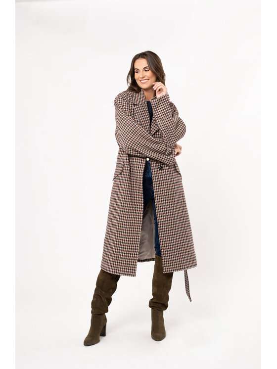 QUIOSQUE QUIOSQUE Kabát 9TP002 Hnědá Regular Fit
