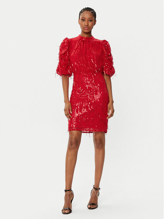 YAS YAS Coctailkleid Elza 26035567 Rot Regular Fit
