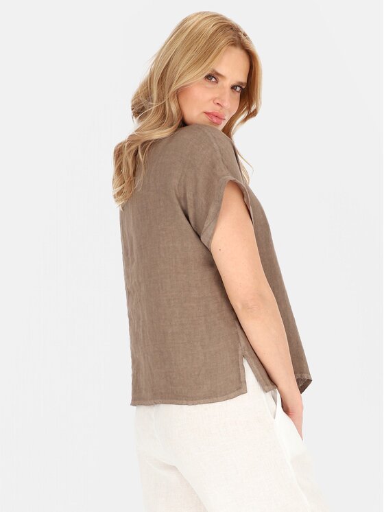 Perso Perso Bluzka CHCE255027F Brązowy Regular Fit