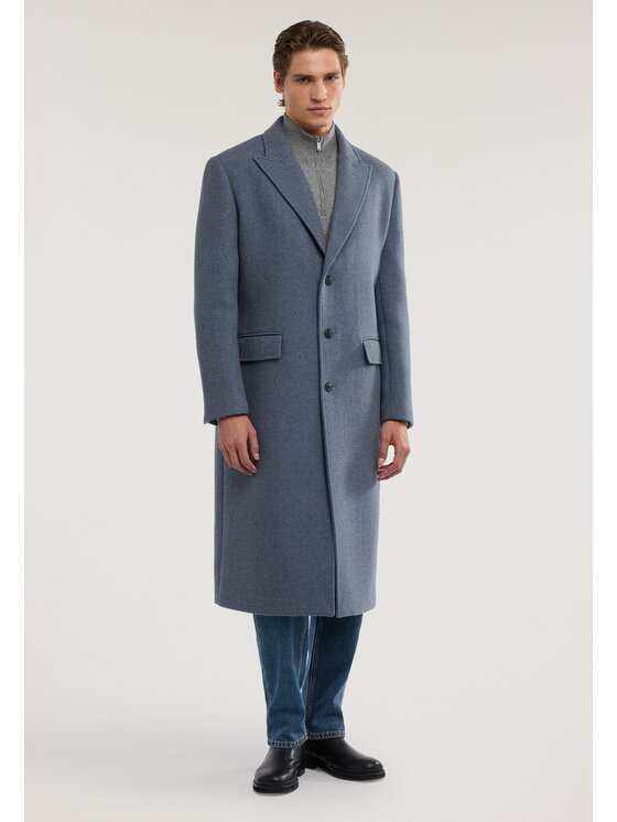 Trussardi Trussardi Płaszcz zimowy 0000M000001N0HS Turkusowy Regular Fit