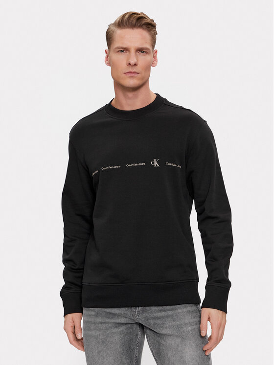 Calvin Klein Jeans Bluză Logo Repeat J30J324624 Negru Regular Fit